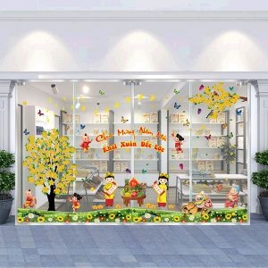 Decal dán tường Decal trang trí tết xuân 2020 combo số 20 Decal dán tường Decal trang trí tết xuân 2020 combo số 20