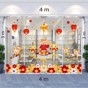Decal dán tường Decal trang trí tết xuân 2020 combo số 36