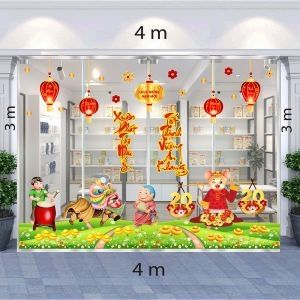 Decal dán tường Decal trang trí tết xuân 2020 combo số 38