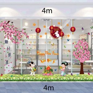 Decal dán tường Decal trang trí tết xuân 2020 combo số 39