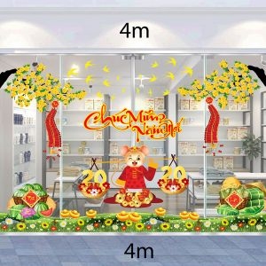Decal dán tường Decal trang trí tết xuân 2020 combo số 41