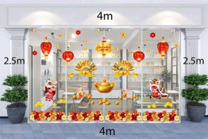 Decal dán tường Decal trang trí tết xuân 2020 combo số 42