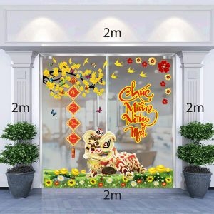 Decal dán tường Decal trang trí tết xuân 2020 combo số 48 Decal dán tường Decal trang trí tết xuân 2020 combo số 48