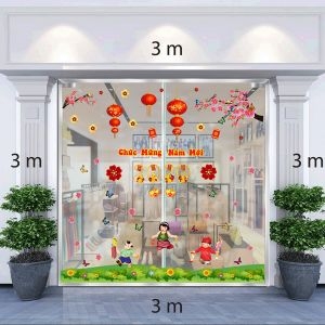 Decal dán tường Decal trang trí tết xuân 2020 combo số 56
