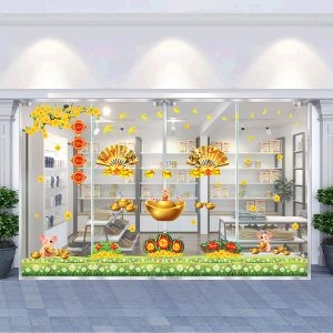 Decal dán tường Decal trang trí tết xuân 2020 combo số 6