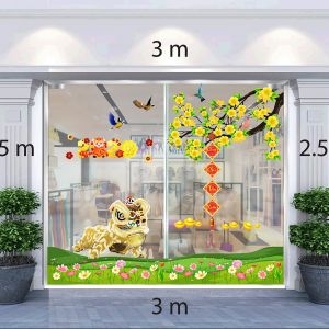 Decal dán tường Decal trang trí tết xuân 2020 combo số 60