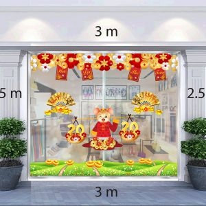 Decal dán tường Decal trang trí tết xuân 2020 combo số 61