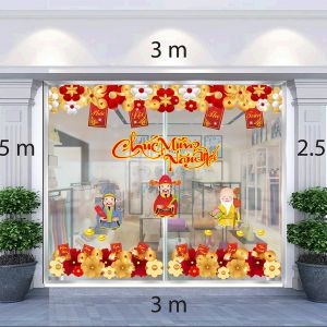 Decal dán tường Decal trang trí tết xuân 2020 combo số 62 Decal dán tường Decal trang trí tết xuân 2020 combo số 62
