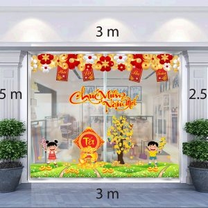 Decal dán tường Decal trang trí tết xuân 2020 combo số 63