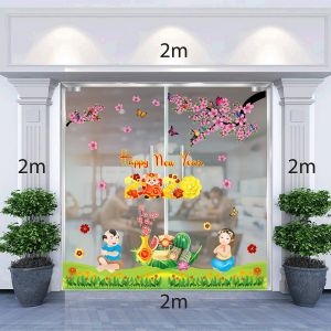 Decal dán tường Decal trang trí tết xuân 2020 combo số 65