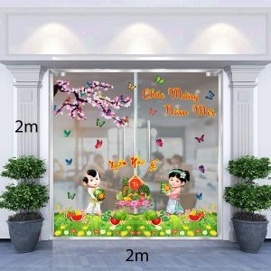 Decal dán tường Decal trang trí tết xuân 2020 combo số 67 Decal dán tường Decal trang trí tết xuân 2020 combo số 67