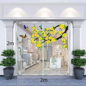 Decal dán tường Decal tết cành mai vàng khổ lớn 91B Decal dán tường Decal tết cành mai vàng khổ lớn 91B