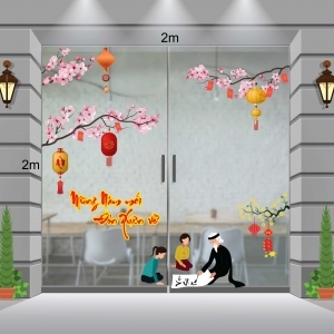 Decal dán tường Combo Tết T5 Decal dán tường Combo Tết T5