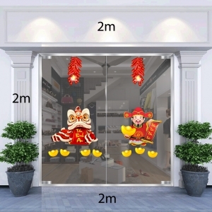 Decal dán tường Tết xuân-Thần tài đón xuân Decal dán tường Tết xuân-Thần tài đón xuân