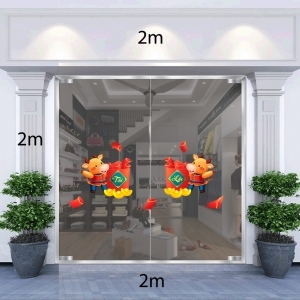 Decal dán tường Tết xuân-Trâu vàng đón tài lộc
