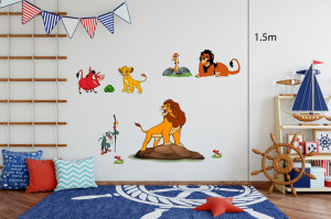 Decal dán tường Decal dán decal vua sư tử (lion king), chi tiết rời, dán lớp học mầm non, đẹp TPHCM