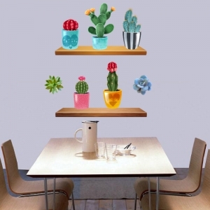 Decal dán tường Decal xương rồng sắc màu Decal dán tường Decal xương rồng sắc màu