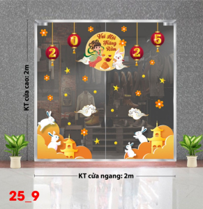 Decal dán tường Decal tết trung thu dán kính số 9 Decal dán tường Decal tết trung thu dán kính số 9