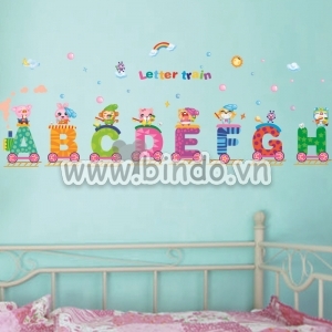 Decal dán tường Đoàn tàu chữ cái