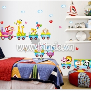 Decal dán tường Decal dán Đoàn tàu thú 3, dán theo sở thích, dán tường phòng bé, sau dán 1,7 x 0,7 (m) (dài x rộng) ở TPHCM Decal dán tường Decal dán Đoàn tàu thú 3, dán theo sở thích, dán tường phòng bé, sau dán 1,7 x 0,7 (m) (dài x rộng) ở TPHCM