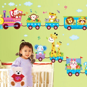 Decal dán tường Đoàn tàu thú 3 size lớn
