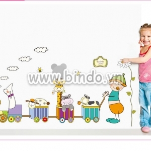 Decal dán tường Đoàn tàu thú