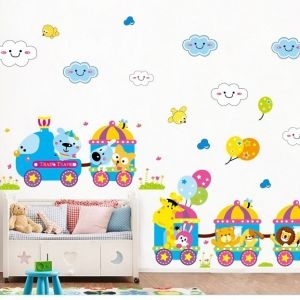Decal dán tường Đoàn tàu xe lửa thú