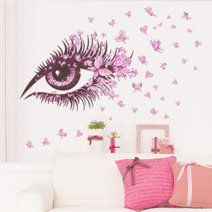 Decal dán tường Đôi mắt hồng