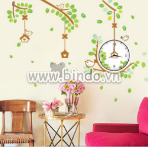 Decal dán tường Đồng hồ bình yên