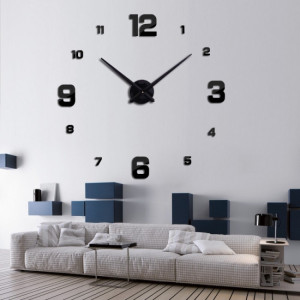 Decal dán tường Đồng hồ chữ số khổ lớn màu đen