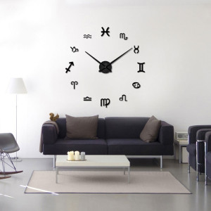 Decal dán tường Đồng hồ khổ lớn ký hiệu đặc biệt màu đen