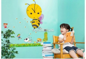 Decal dán tường Đồng hồ ong vàng Decal dán tường Đồng hồ ong vàng