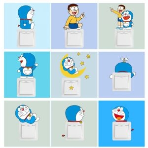 Decal dán tường Đôrêmon dán ổ điện