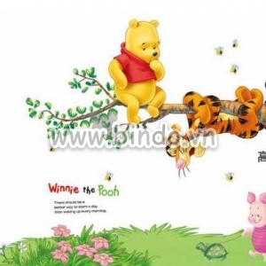 Decal dán tường Decal dán gấu pooh leo cây, dán theo sở thích, phòng bé, tại TPHCM 