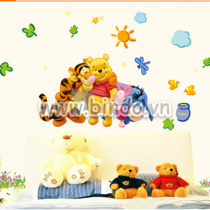 Decal dán tường Decal dán tường gấu pooh vui chơi, kiểu hàn quốc, dán phòng bé gái, cao cấp TPHCM Decal dán tường Decal dán tường gấu pooh vui chơi, kiểu hàn quốc, dán phòng bé gái, cao cấp TPHCM