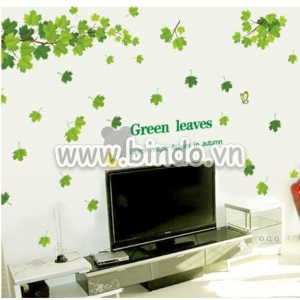 Decal dán tường Decal giàn cây lá xanh, dán theo sở thích, dán tường sau tivi, ở TPHCM 1,7 x 1,1 (m) (dài x rộng)