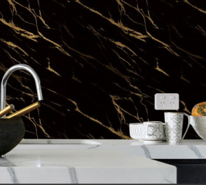 Decal dán tường Giấy dán bếp đá hoa cương đen vàng Decal dán tường Giấy dán bếp đá hoa cương đen vàng