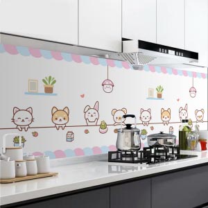 Decal dán tường Giấy decal dán bếp những chú mèo xinh Decal dán tường Giấy decal dán bếp những chú mèo xinh
