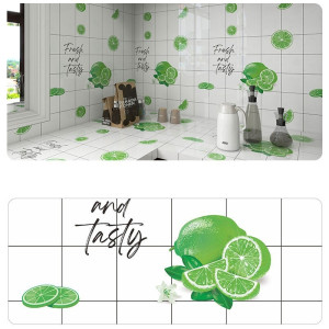 Decal dán tường Giấy decal dán bếp hình quả chanh màu xanh Decal dán tường Giấy decal dán bếp hình quả chanh màu xanh