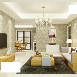 Decal dán tường Giấy dán tường 3d họa tiết hoa vàng 1