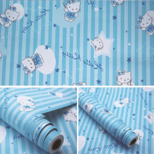 Giấy dán tường Giấy decal cuộn Kitty xanh