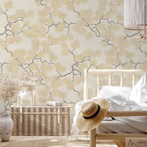 Decal dán tường Giấy dán tường hàn quốc hoa vàng ALBANY 6801-3 Decal dán tường Giấy dán tường hàn quốc hoa vàng ALBANY 6801-3