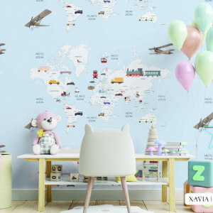 Decal dán tường Giấy dán tường hàn quốc bản đồ XAVIA 3928-1 Decal dán tường Giấy dán tường hàn quốc bản đồ XAVIA 3928-1