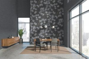 Decal dán tường Giấy dán tường hàn quốc đen ALBANY 6801-4 Decal dán tường Giấy dán tường hàn quốc đen ALBANY 6801-4