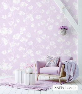Decal dán tường Giấy dán tường hàn quốc hoa trắng tím XAVIA 3907-1 Decal dán tường Giấy dán tường hàn quốc hoa trắng tím XAVIA 3907-1