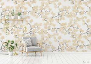 Decal dán tường Giấy dán tường hàn quốc Hoa vàng ALBANY 6801-1 Decal dán tường Giấy dán tường hàn quốc Hoa vàng ALBANY 6801-1