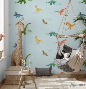 Decal dán tường Giấy dán tường hàn quốc khủng long xanh ALBANY 6826-2 Decal dán tường Giấy dán tường hàn quốc khủng long xanh ALBANY 6826-2