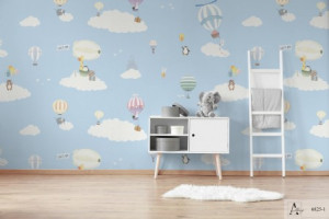 Decal dán tường Giấy dán tường hàn quốc trẻ em bầu trời xanh ALBANY 6825-1 Decal dán tường Giấy dán tường hàn quốc trẻ em bầu trời xanh ALBANY 6825-1