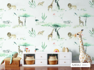 Decal dán tường Giấy dán tường hàn quốc vườn thú XAVIA 3933-1 Decal dán tường Giấy dán tường hàn quốc vườn thú XAVIA 3933-1