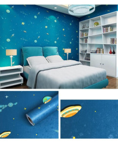 Decal dán tường Giấy decal dán tường không gian vũ trụ xanh dương đậm Decal dán tường Giấy decal dán tường không gian vũ trụ xanh dương đậm